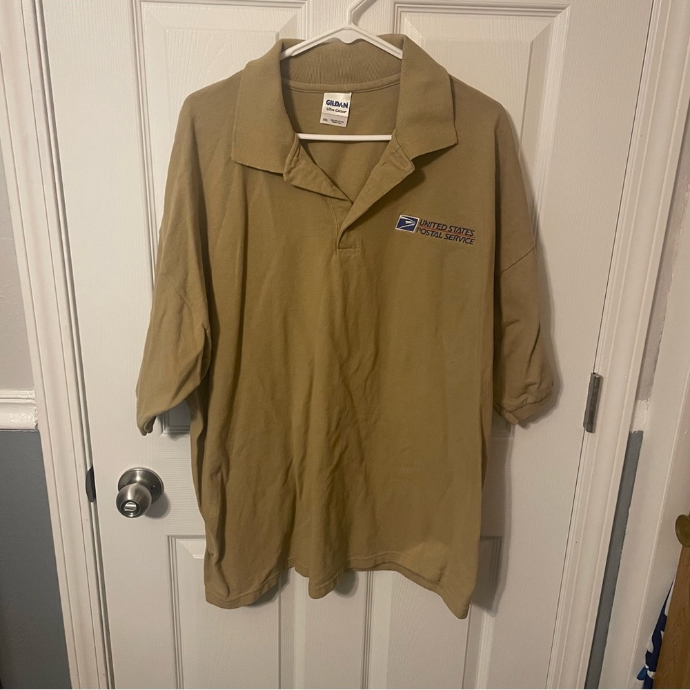 USPS Gildan khaki Polo Shirt with Embroidered Detail